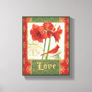 Impressão Em Tela Casa para o amor do Amaryllis do Natal