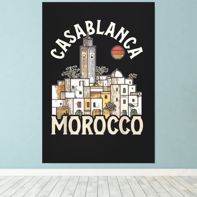 Impressão Em Tela casablanca marrocos (Insitu(piso de madeira))