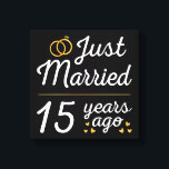 Impressão Em Tela Casados há 15 Anos II<br><div class="desc">Design fofo,  perfeito para qualquer pessoa que é casada há 15 anos e para uma cerimônia de renovação de votos de casamento. Faz um ótimo conjunto de roupas combinando para casais!</div>