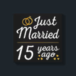 Impressão Em Tela Casados há 15 Anos II<br><div class="desc">Design fofo,  perfeito para qualquer pessoa que é casada há 15 anos e para uma cerimônia de renovação de votos de casamento. Faz um ótimo conjunto de roupas combinando para casais!</div>