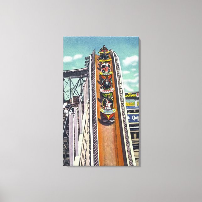 Impressão Em Tela Casais descendo a pista de rotação voadora (Frente)