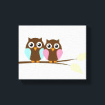 Impressão Em Tela Casal de coruja em um galho<br><div class="desc">.</div>