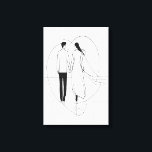 Impressão Em Tela Casal Romântico de linha minimalista segurando mão<br><div class="desc">Esta tela esticada de Arte da Linha Minimalista retrata um casal romântico caminhando lado a lado, belamente simbolizando amor e união. As linhas que fluem, elegantes, formam uma representação simples, mas profunda do afeto, criando uma atmosfera emocional e tranquila. A linha em forma de coração subtilmente ao redor do casal...</div>