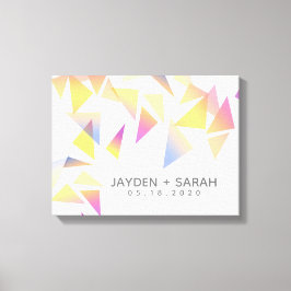 Impressão Em Tela Casamento Branco de Confetti Multicolorido Pastel