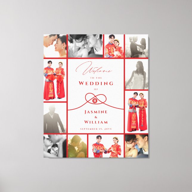 Impressão Em Tela Casamento Chinês de Dupla Felicidade do Red Knot U (Frente)