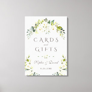 Impressão Em Tela Casamento de Cartão Floral e Presentes Brancos Ele