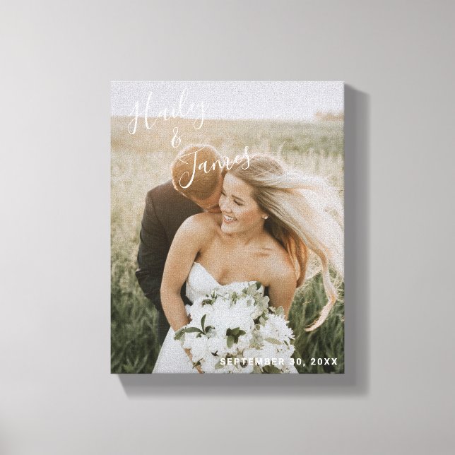 Impressão Em Tela Casamento de Foto Moderno Elegante (Frente)