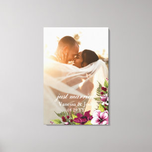 Impressão Em Tela Casamento Floral de Boysenberry Recem casados Eleg