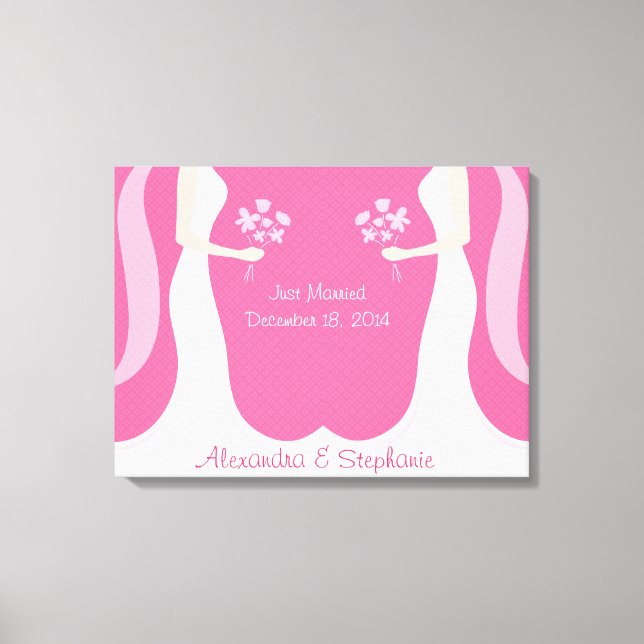 Impressão Em Tela Casamento lésbico personalizado (Frente)