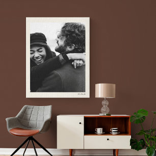 Impressão Em Tela Casamento Minimalista Moderno Foto e Data Elegante