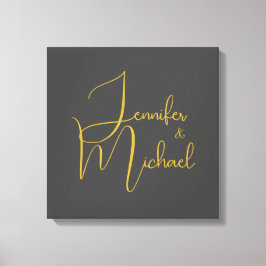 Impressão Em Tela Casamento Minimalista Moderno Nome Caligrafia Simp