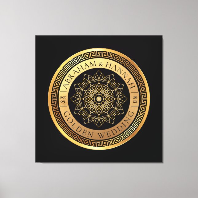 Impressão Em Tela Casamento Personalizado Especial de Ouro 50 Anos (Frente)