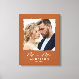 Impressão Em Tela Casamento personalizado foto moderna Sr. e Sra.