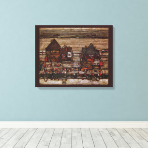 Impressão Em Tela Casas com a lavanderia por Egon Schiele