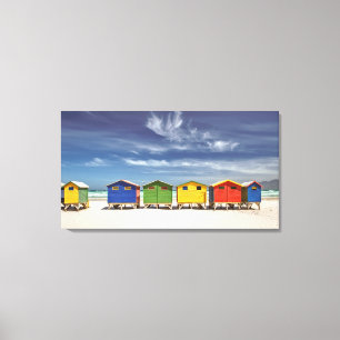 Impressão Em Tela Casas de praia coloridas   Muizenberg, África do