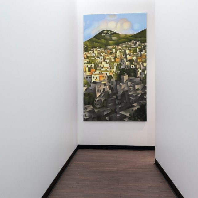 Impressão Em Tela Casas Na encosta - Abstrato Art Fethiye (Criador carregado)