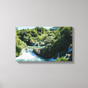 Impressão Em Tela Cascata no Parque Nacional de Krka - Dalmácia, Cro