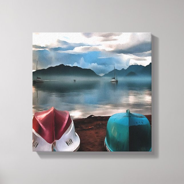 Impressão Em Tela Cascos de Barcos e Marmaris (Frente)