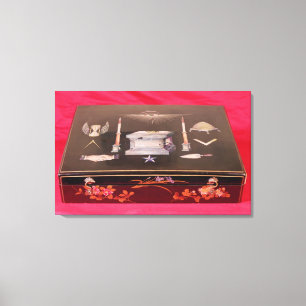 Impressão Em Tela Caso de madeira pequeno, com símbolos da maçonar