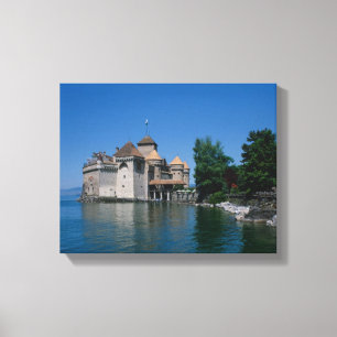 Impressão Em Tela Castelo Chillon, Lago de Genebra, Cantão de Vaud,