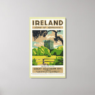 Impressão Em Tela Castelo de Blarney, viagens vintage Poster da Irla