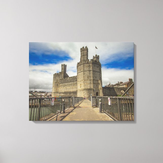Impressão Em Tela Castelo de Caernarfon País de Gales. (Frente)