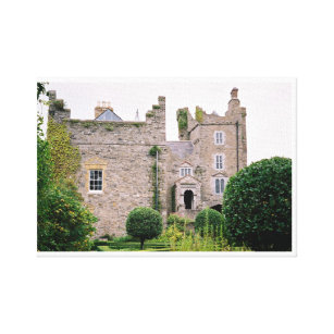 Impressão Em Tela castelo irlandês medieval, antigo jardim e torre