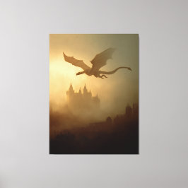 Impressão Em Tela Castelo Nebuloso do Dragão Dourado
