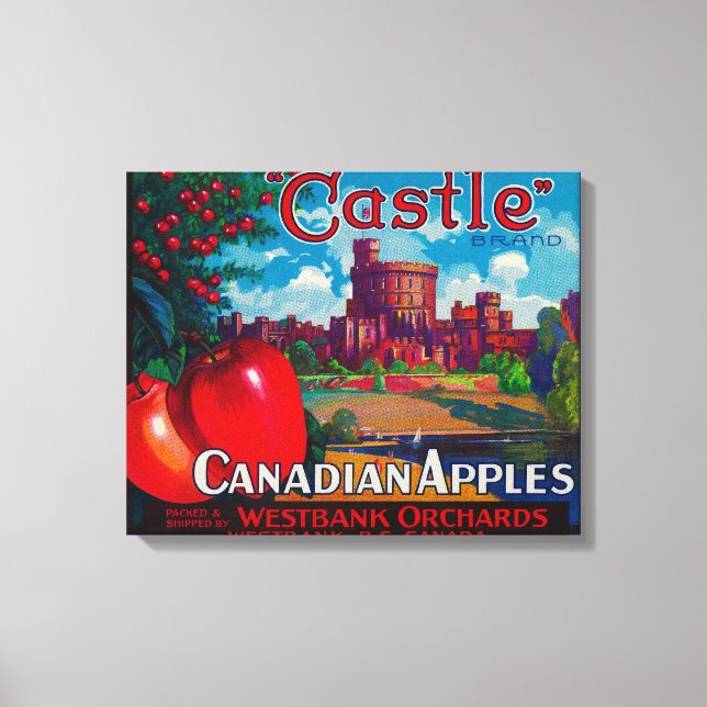 Impressão Em Tela Castle Apple Label - Westbank B.C. Canada (Frente)