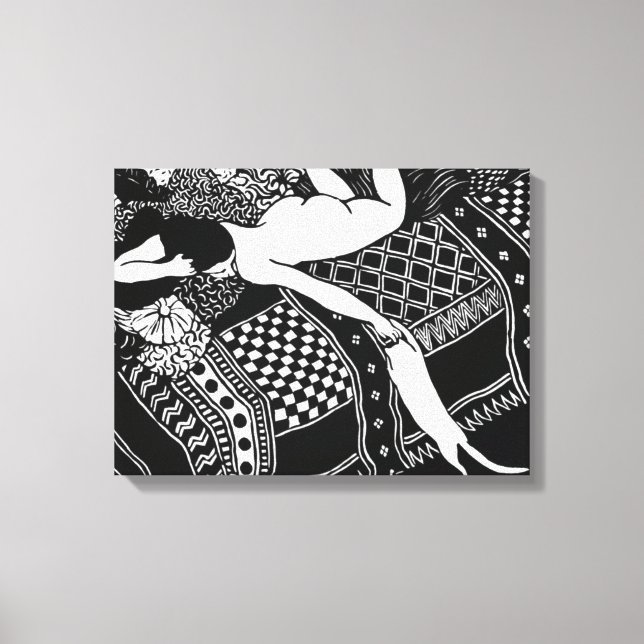 Impressão Em Tela Cat Felix Vallotton Lady Bed Laziness La Paresse (Frente)