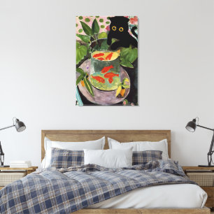 Impressão Em Tela Cat Goldfish Matisse Poster Elegante Moderno