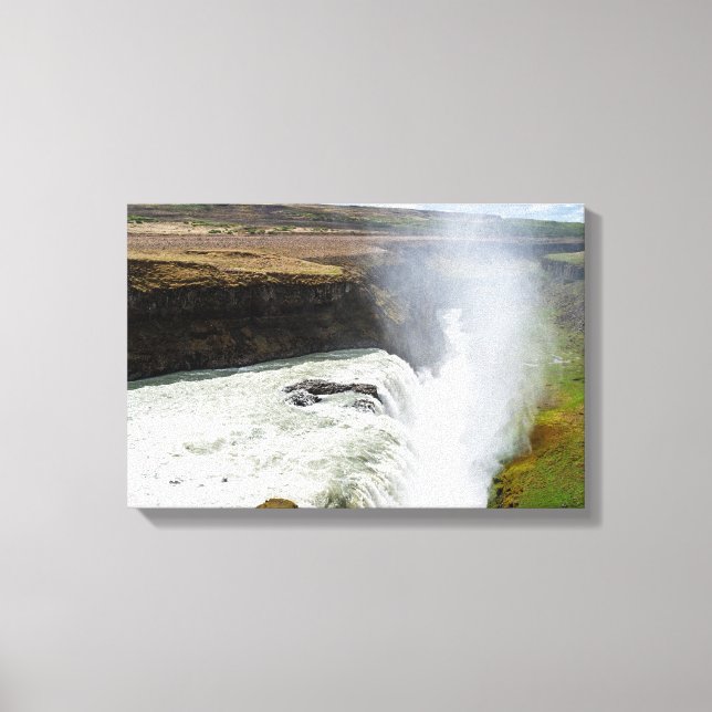 Impressão Em Tela Catarata Gullfoss - Sudoeste da Islândia (Frente)