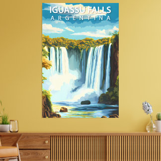Impressão Em Tela Cataratas do Iguaçu, Argentina – Cartaz de Viagem 