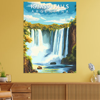 Impressão Em Tela Cataratas do Iguaçu, Argentina – Cartaz de Viagem 