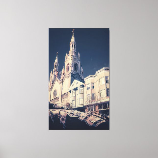 Impressão Em Tela Catedral e paisagem urbana (Frente)