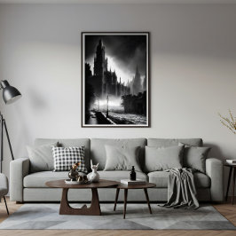 Impressão Em Tela Catedral Escura: Mistérios no Nevoeiro