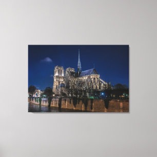 Impressão Em Tela Catedral Iluminada de Notre Dame de Paris