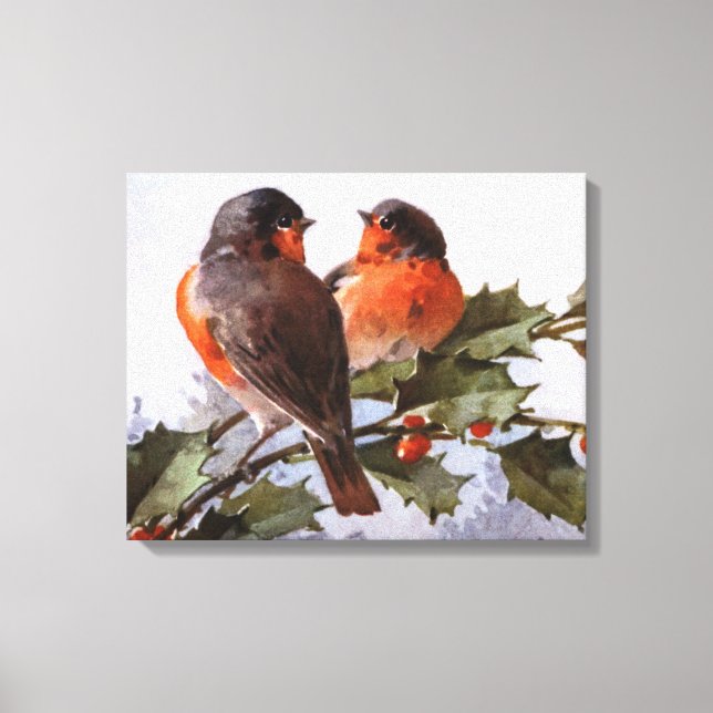 Impressão Em Tela Catherine Klein: Robins sobre Holly (Frente)