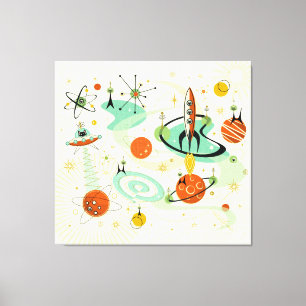 Impressão Em Tela Cats do Espaço Atômica ©studioxtine