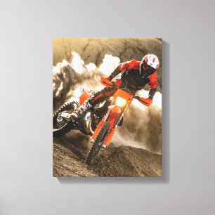 Impressão Em Tela Cavaleiro Motocross