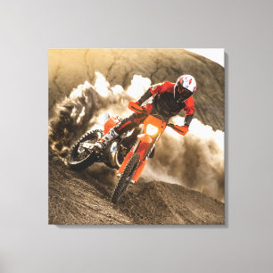 Impressão Em Tela Cavaleiro Motocross