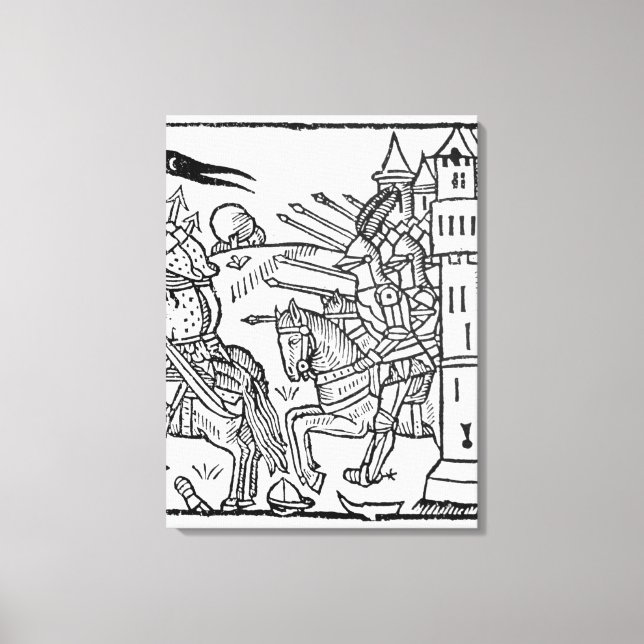 Impressão Em Tela Cavaleiros furiosos saem para lutar (Frente)