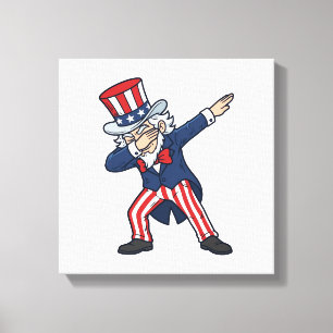 Impressão Em Tela Cavalheiro Patriótico Dabbing Design Vetorial Vint