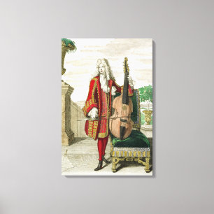 Impressão Em Tela Cavalheiro que joga o violoncelo, c.1688-90