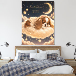 Impressão Em Tela Cavalier King Charles Spaniel Adormecido na Nuvem