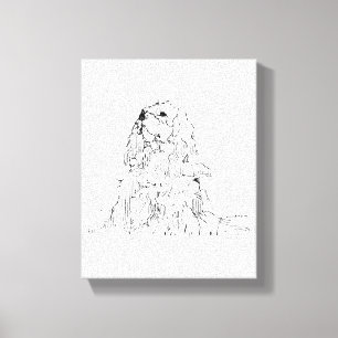 Impressão Em Tela Cavalier King Charles Spaniel, Arte Minimalista
