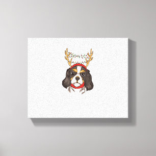 Impressão Em Tela Cavalier King Charles Spaniel Dog Pet Christmas