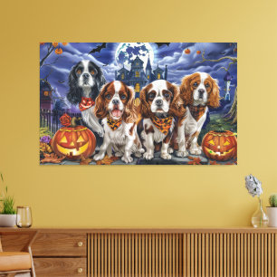Impressão Em Tela Cavalier King Charles Spaniel Halloween Assustador