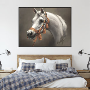 Impressão Em Tela Cavalo Árabe Arte Fina