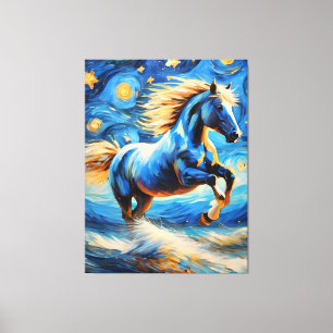 Impressão Em Tela Cavalo Azul